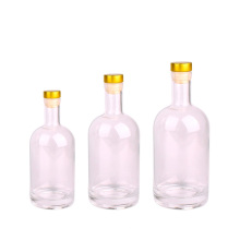 All size available glass vodka bottle rum glass bottle with cork